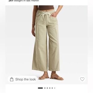 Women's Tan Wide-Leg Pants